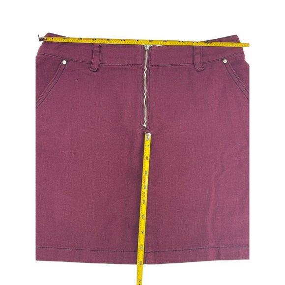 Maroon Zip Up Mini Skirt Forever 21 Mini Skirt Size M - Picture 5 of 6